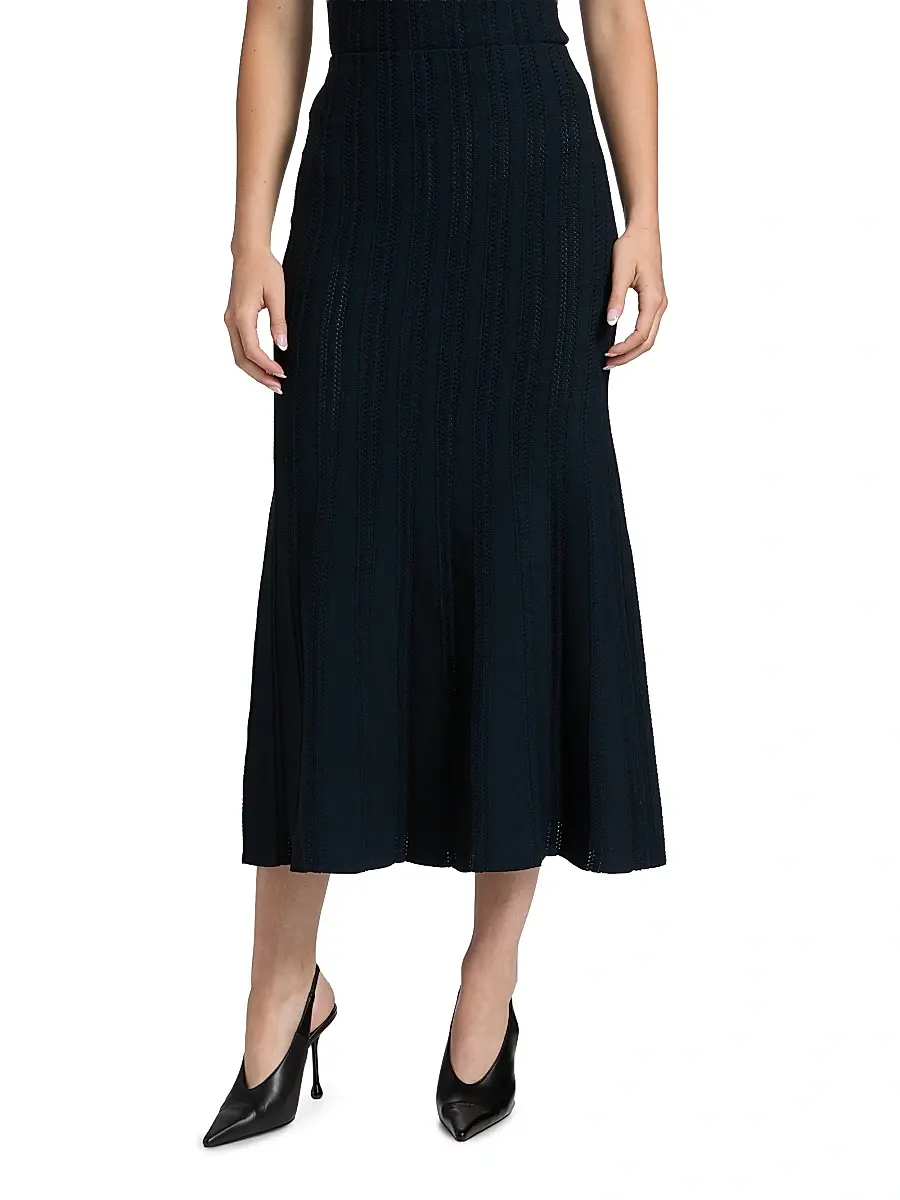 Adam Lippes Women's Lyra Rib-Knit Jacquard Maxi Skirt | Thumbnail 3 Adam Lippes Women's Lyra Rib-Knit Jacquard Maxi Skirt | Thumbnail 3