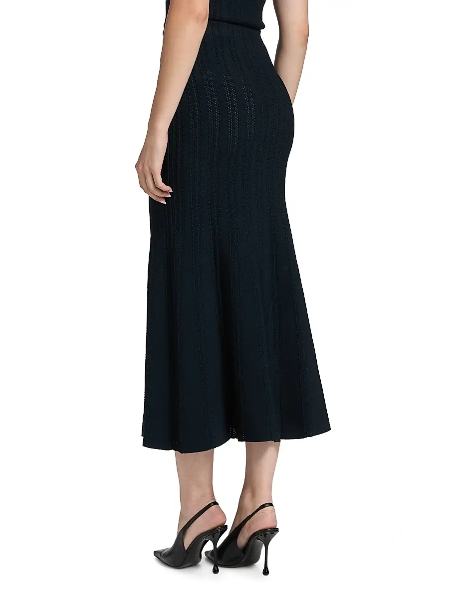 Adam Lippes Women's Lyra Rib-Knit Jacquard Maxi Skirt | Thumbnail 5 Adam Lippes Women's Lyra Rib-Knit Jacquard Maxi Skirt | Thumbnail 5