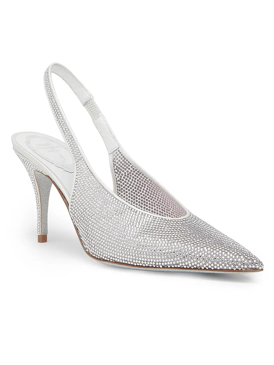 René Caovilla Women's 80MM Embellished Slingback Pumps | Thumbnail 2 René Caovilla Women's 80MM Embellished Slingback Pumps | Thumbnail 2