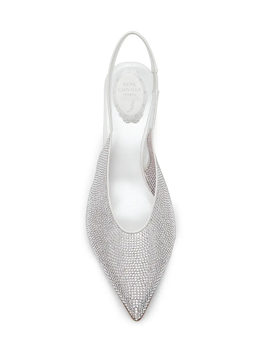 René Caovilla Women's 80MM Embellished Slingback Pumps | Thumbnail 4 René Caovilla Women's 80MM Embellished Slingback Pumps | Thumbnail 4