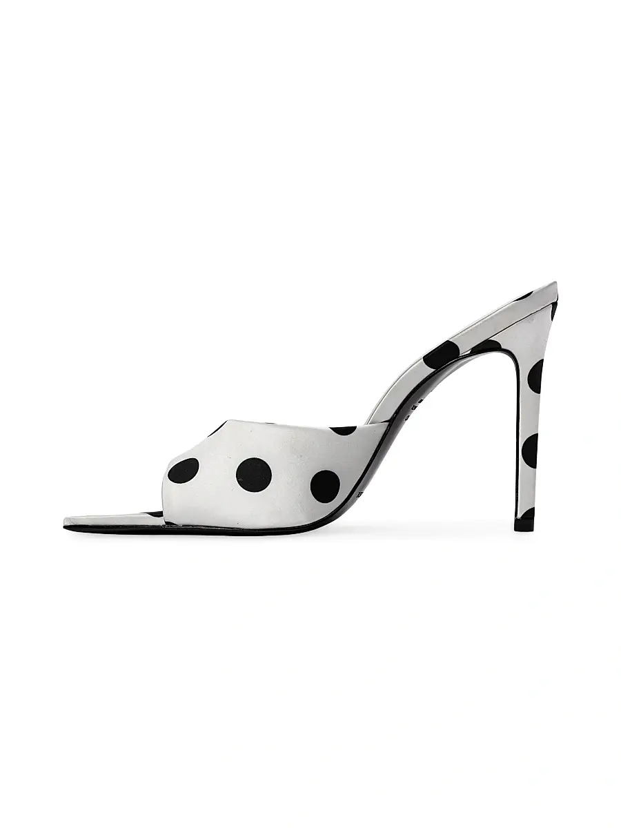 Black Suede Studio Women's Bella 100MM Polka Dot Mule Heels | Thumbnail 4 Black Suede Studio Women's Bella 100MM Polka Dot Mule Heels | Thumbnail 4