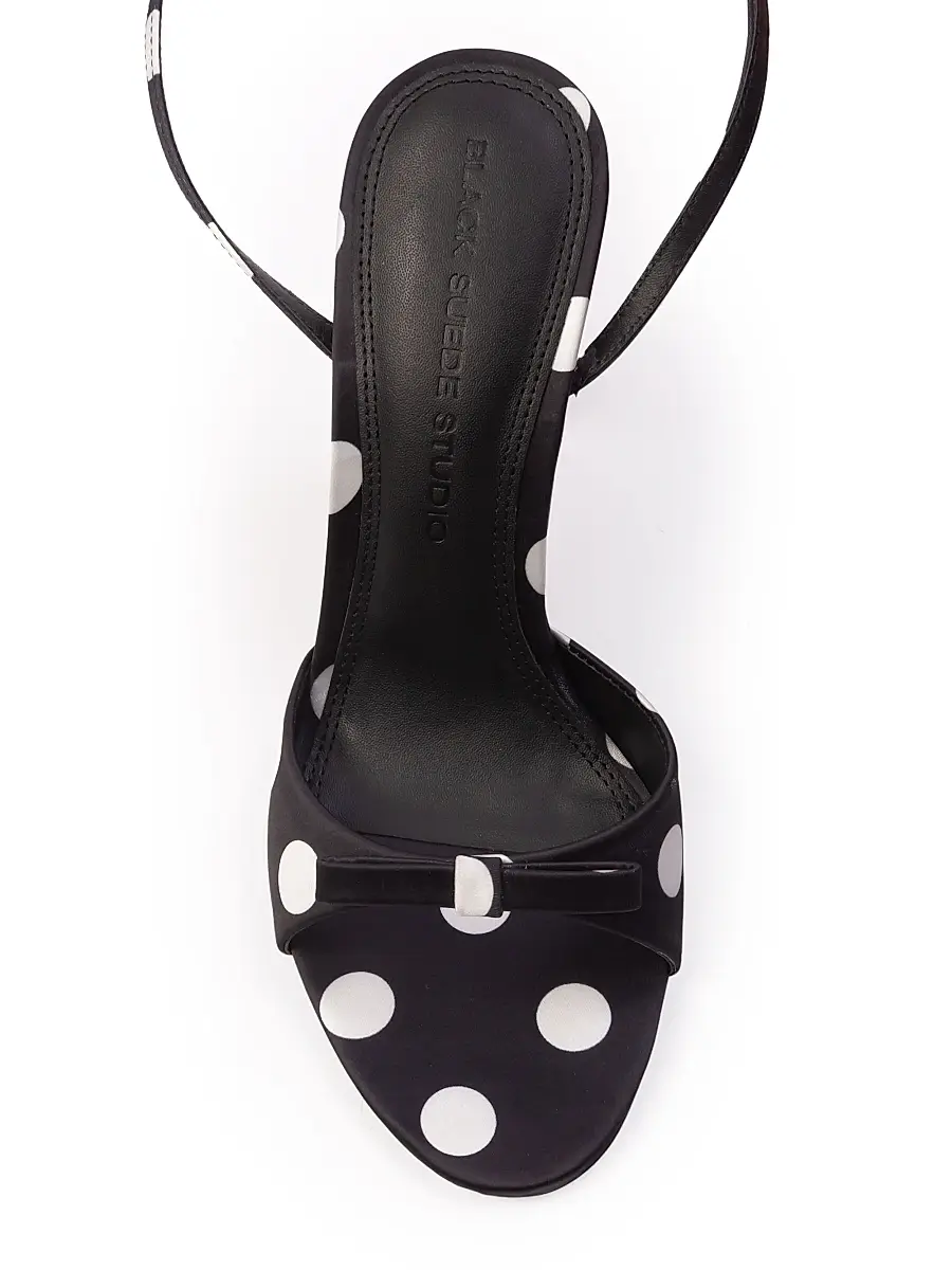 Black Suede Studio Women's Albie 100MM Polka Dot Sandals | Thumbnail 4