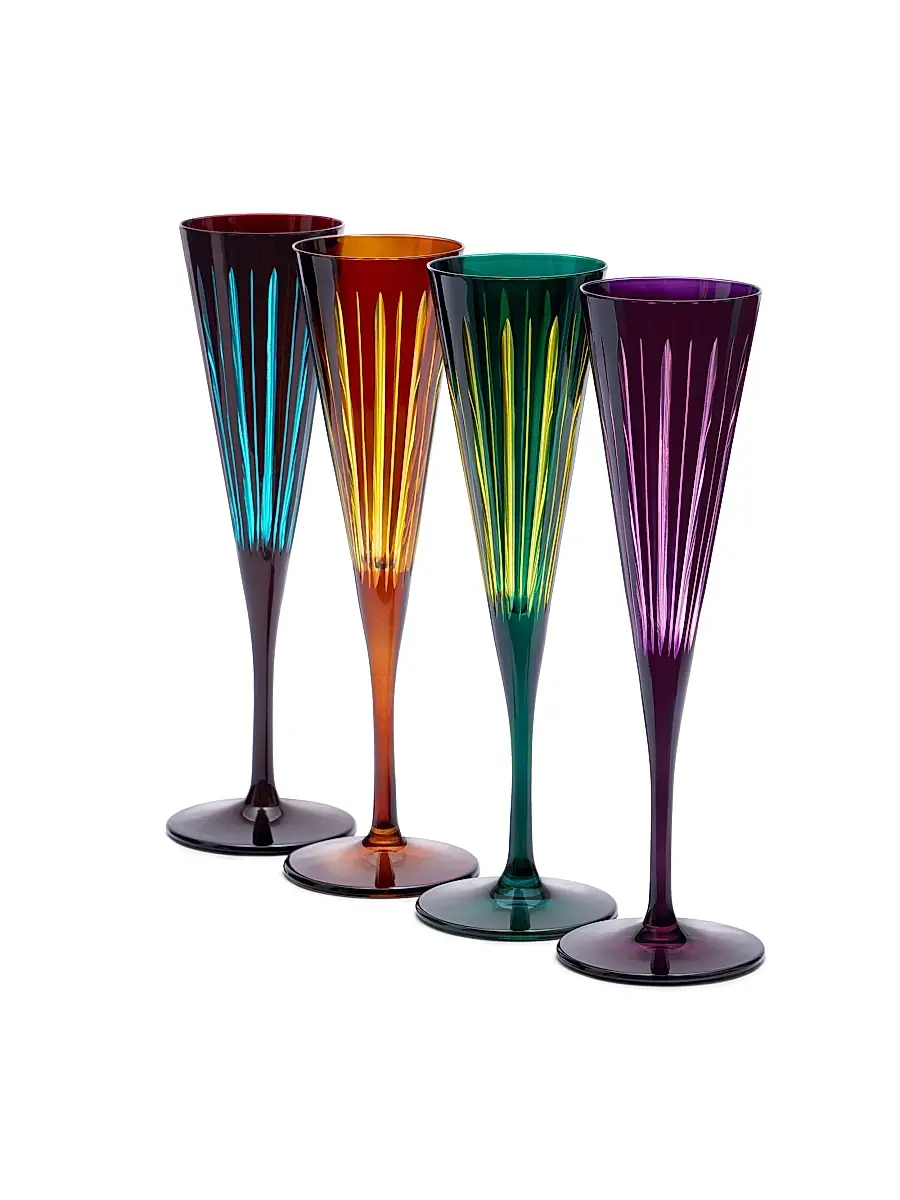 L'Objet Prism 4-Piece Glass Champagne Flute Set | Thumbnail 2 L'Objet Prism 4-Piece Glass Champagne Flute Set | Thumbnail 2