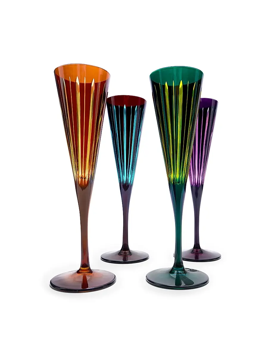 L'Objet Prism 4-Piece Glass Champagne Flute Set | Thumbnail 3 L'Objet Prism 4-Piece Glass Champagne Flute Set | Thumbnail 3