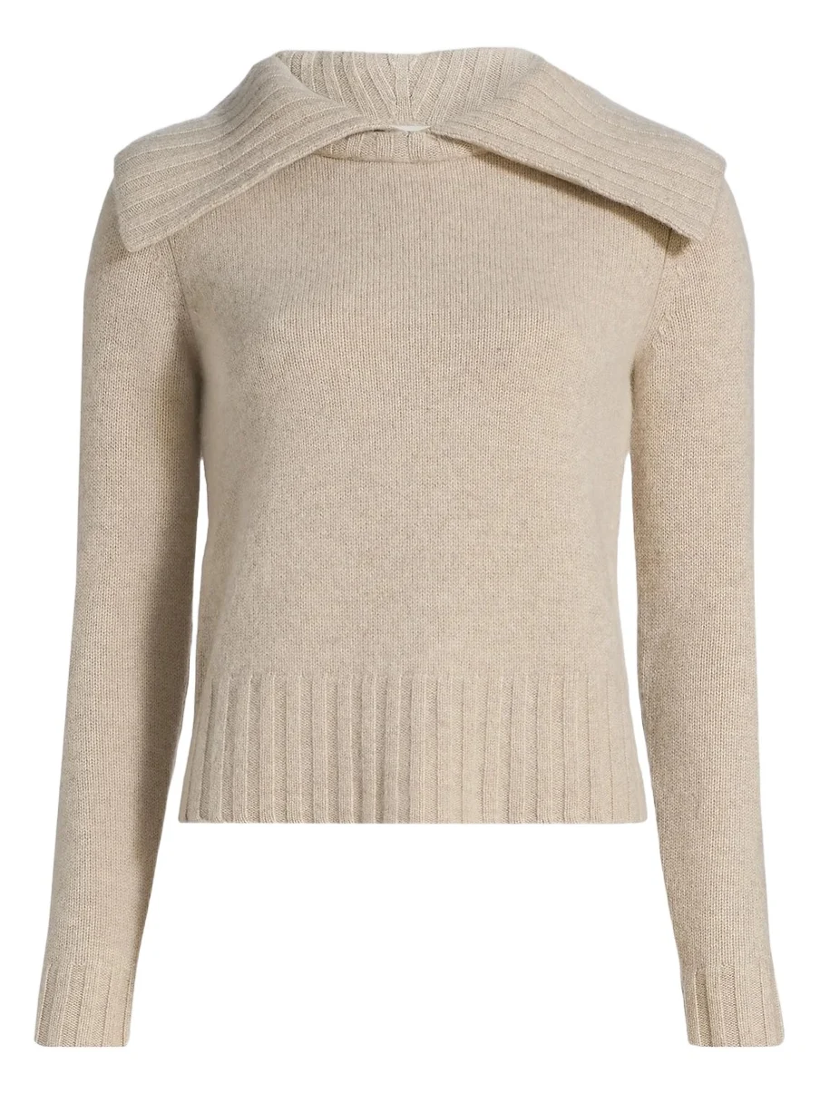 Co Women's Wide Ribbed-Collared Cashmere Sweater