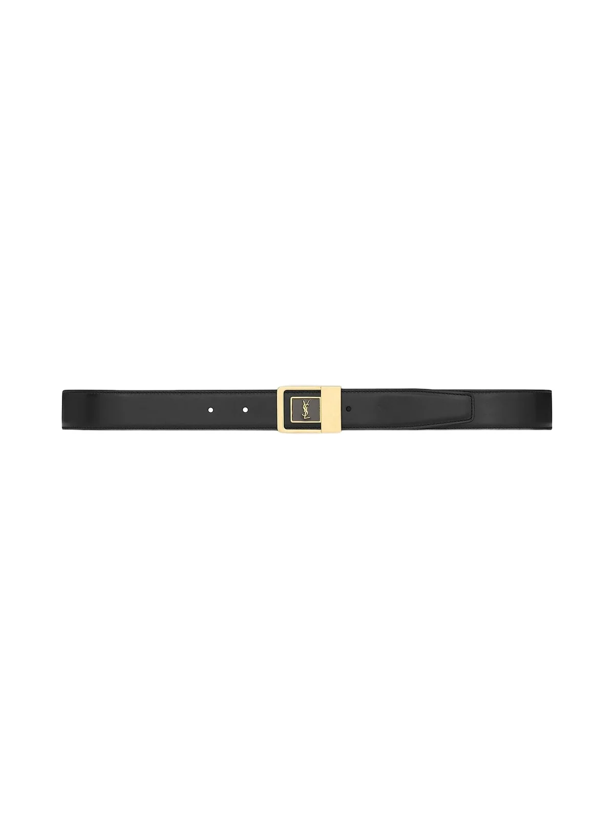 Saint Laurent Men's La 66 Belt in Smooth Leather - Black