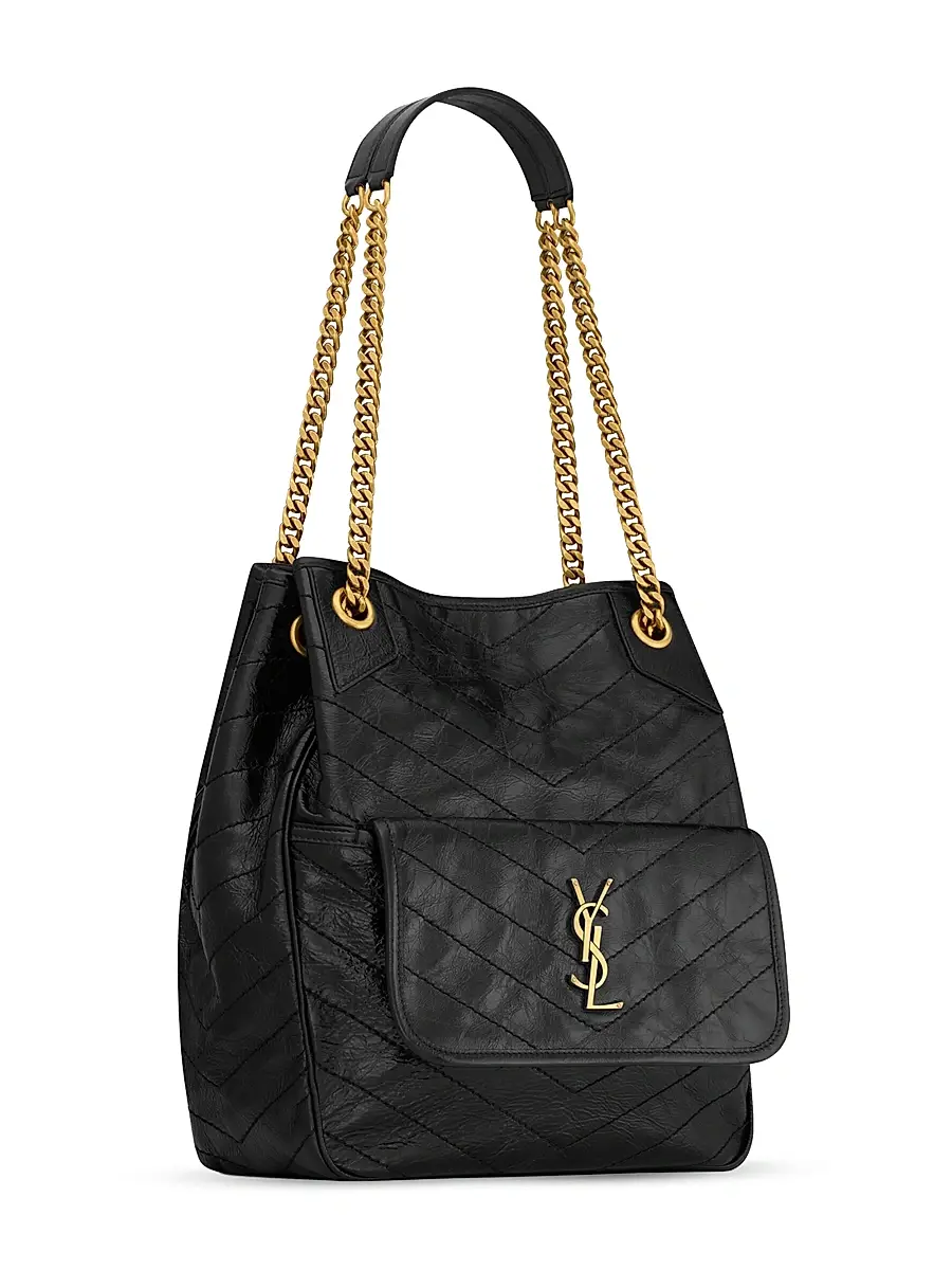 Saint Laurent Women's Niki Small Shopping in Vintage Leather - Black | Thumbnail 4 Saint Laurent Women's Niki Small Shopping in Vintage Leather - Black | Thumbnail 4