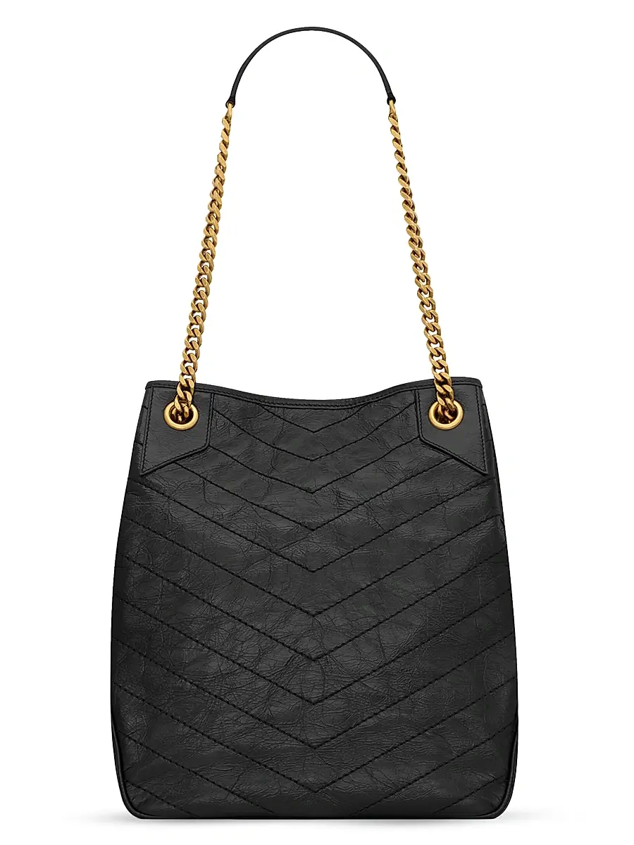 Saint Laurent Women's Niki Small Shopping in Vintage Leather - Black | Thumbnail 5 Saint Laurent Women's Niki Small Shopping in Vintage Leather - Black | Thumbnail 5