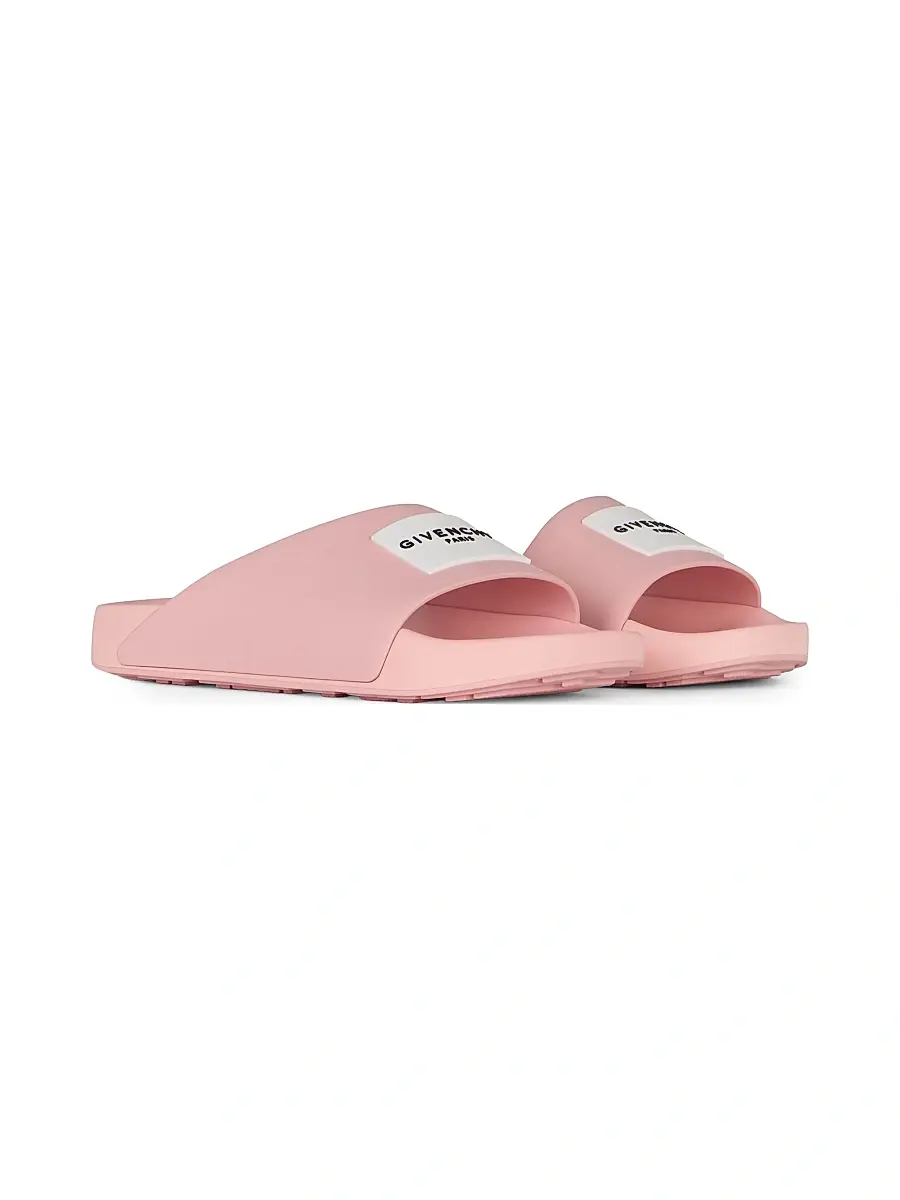 Givenchy Women's Label Flat Mules in Rubber - Blush Pink | Thumbnail 2 Givenchy Women's Label Flat Mules in Rubber - Blush Pink | Thumbnail 2