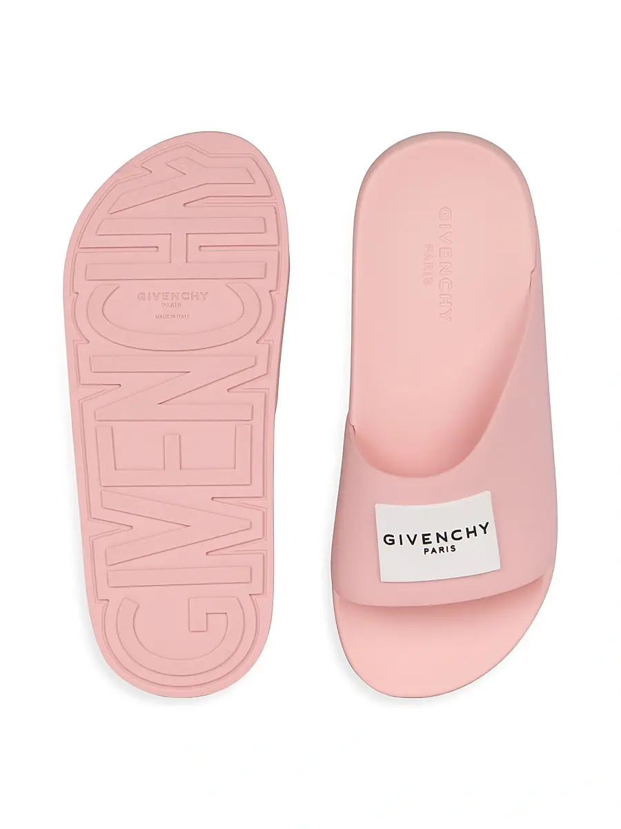 Givenchy Women's Label Flat Mules in Rubber - Blush Pink | Thumbnail 4 Givenchy Women's Label Flat Mules in Rubber - Blush Pink | Thumbnail 4