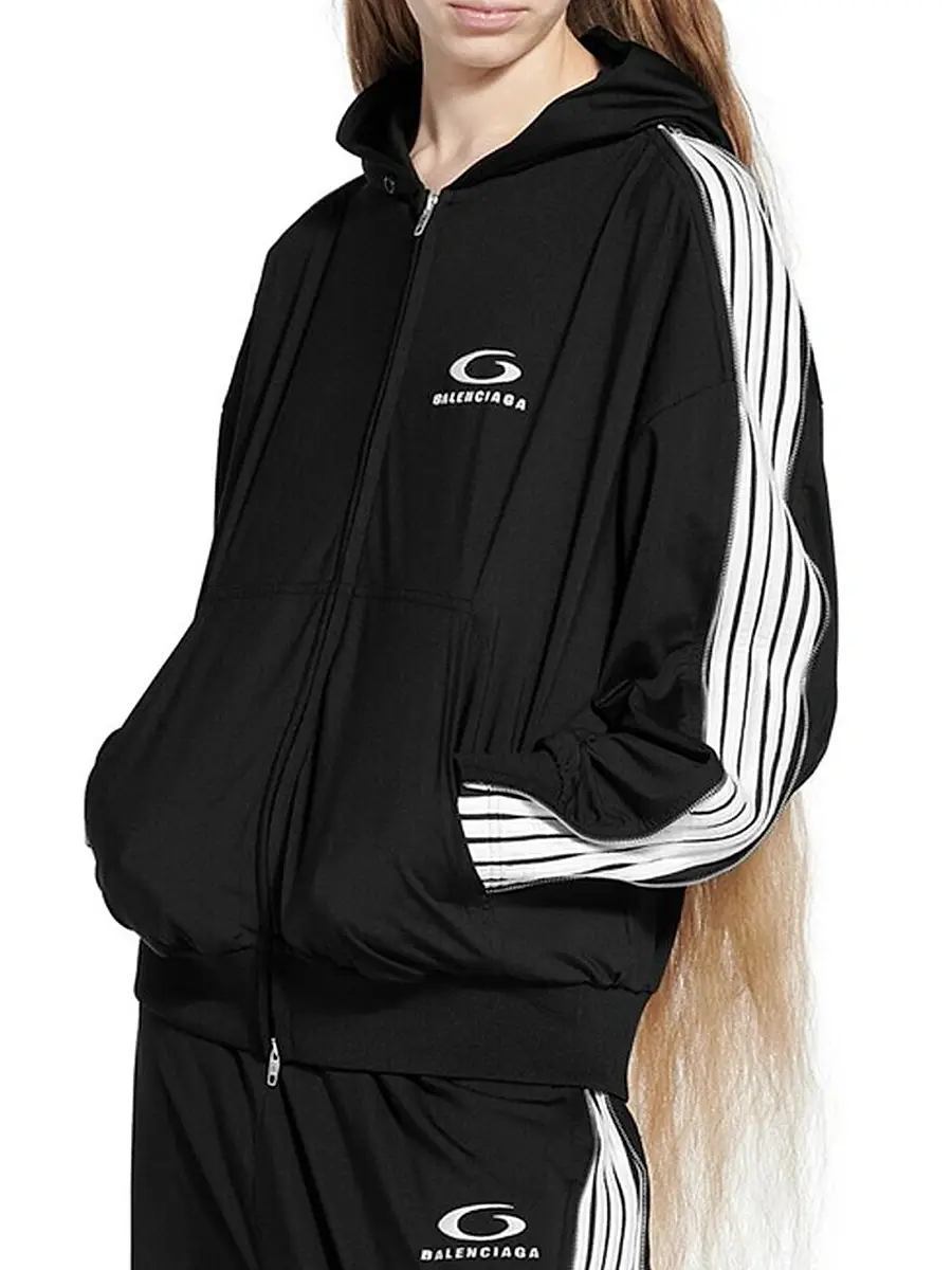 Balenciaga Women's Loop Sports Icon Zipped Zip-Up Hoodie | Thumbnail 4 Balenciaga Women's Loop Sports Icon Zipped Zip-Up Hoodie | Thumbnail 4