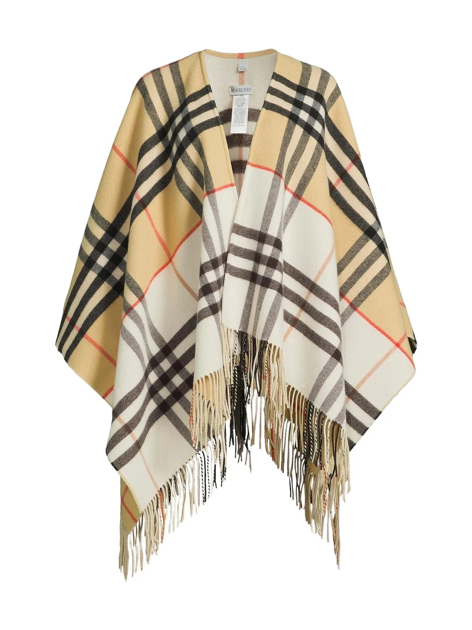 Women's Check Double-Faced Cashmere-Wool Cape Women's Check Double-Faced Cashmere-Wool Cape