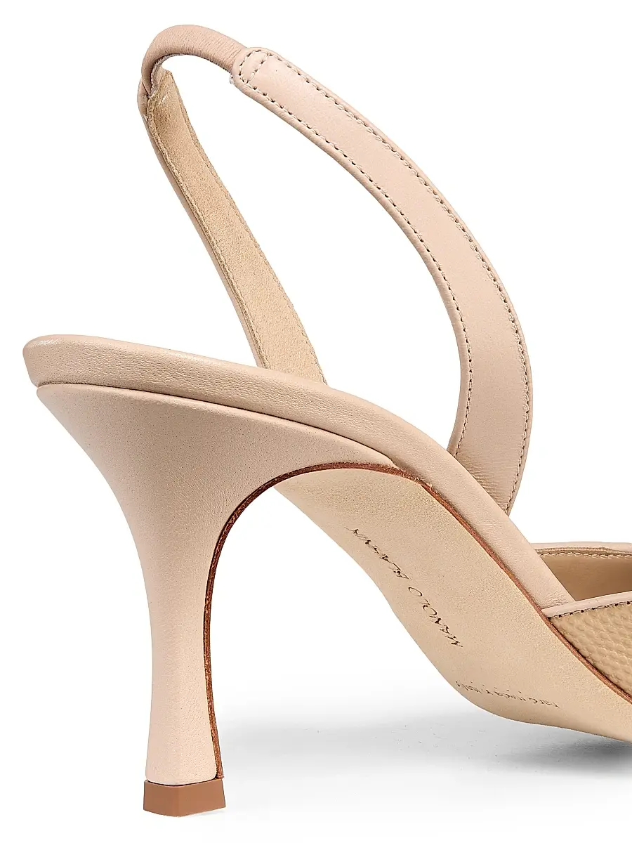 Manolo Blahnik Women's Mayslibi 70MM Textured Leather Slingback Pumps | Thumbnail 5 Manolo Blahnik Women's Mayslibi 70MM Textured Leather Slingback Pumps | Thumbnail 5