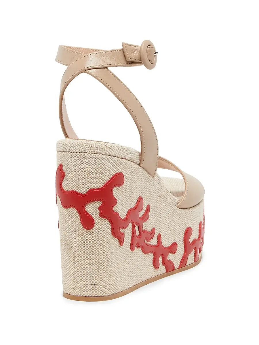Gianvito Rossi Women's Paros 105MM Leather Platform Wedge Sandals | Thumbnail 3 Gianvito Rossi Women's Paros 105MM Leather Platform Wedge Sandals | Thumbnail 3