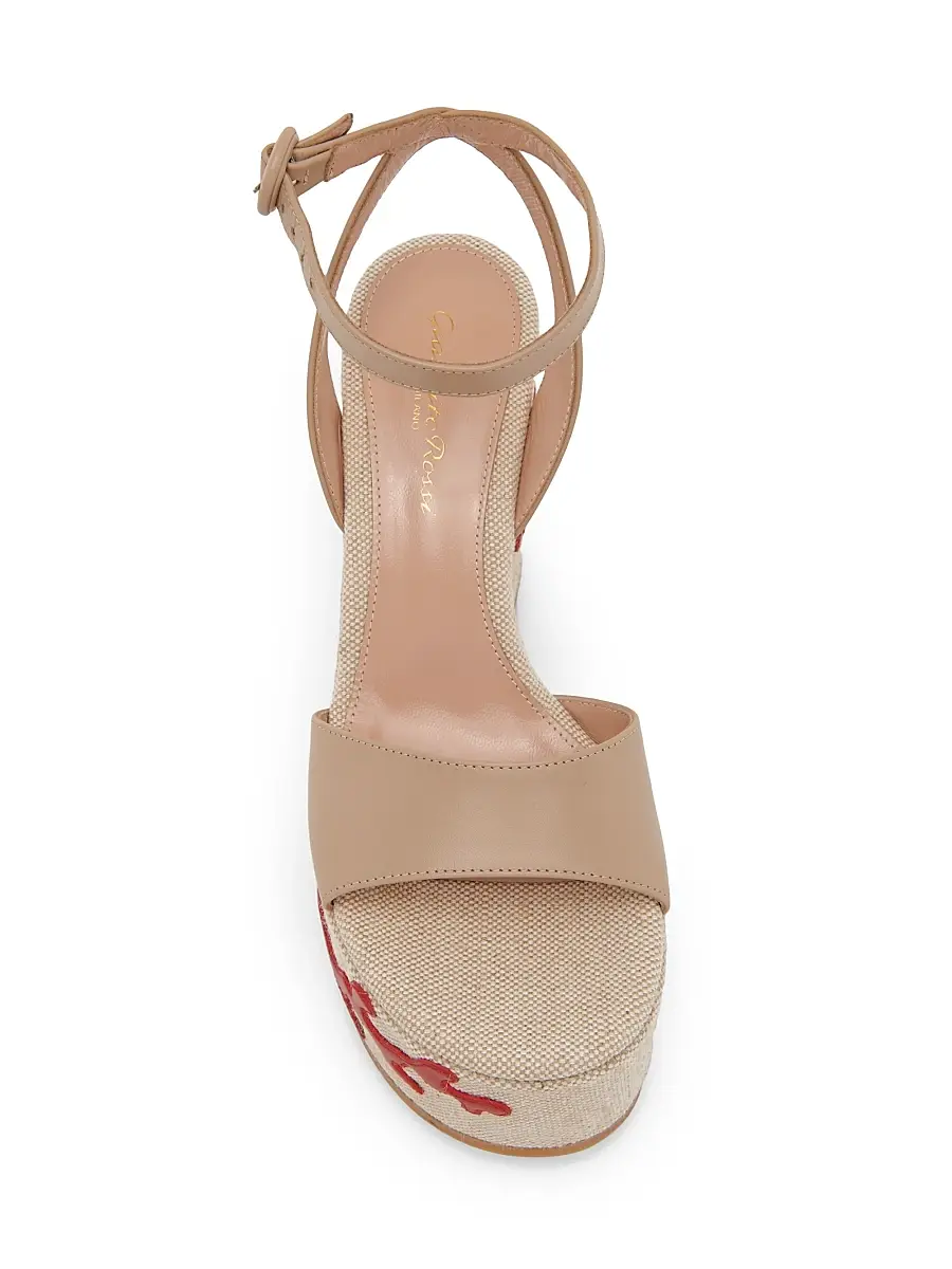 Gianvito Rossi Women's Paros 105MM Leather Platform Wedge Sandals | Thumbnail 4 Gianvito Rossi Women's Paros 105MM Leather Platform Wedge Sandals | Thumbnail 4