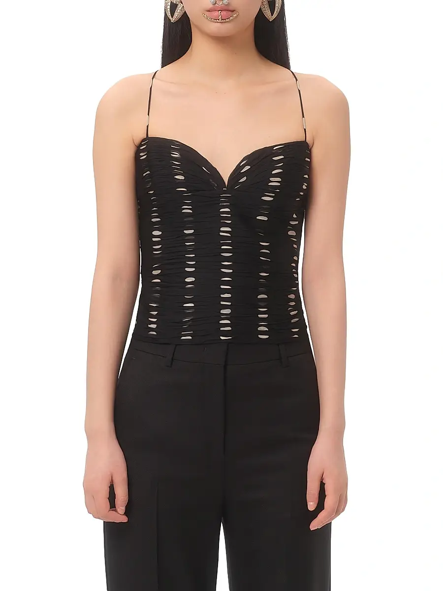 Valentino Women's Chiffon Top with Plusdepois Print - Black | Thumbnail 2 Valentino Women's Chiffon Top with Plusdepois Print - Black | Thumbnail 2