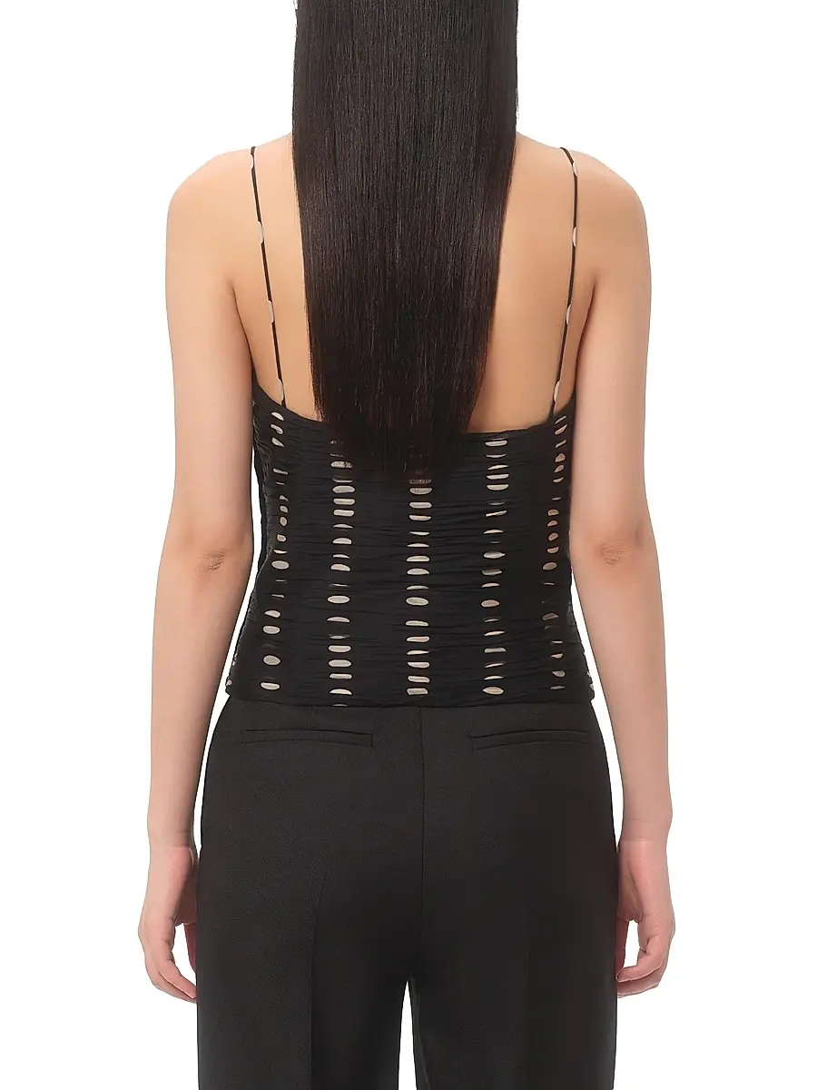 Valentino Women's Chiffon Top with Plusdepois Print - Black | Thumbnail 4 Valentino Women's Chiffon Top with Plusdepois Print - Black | Thumbnail 4