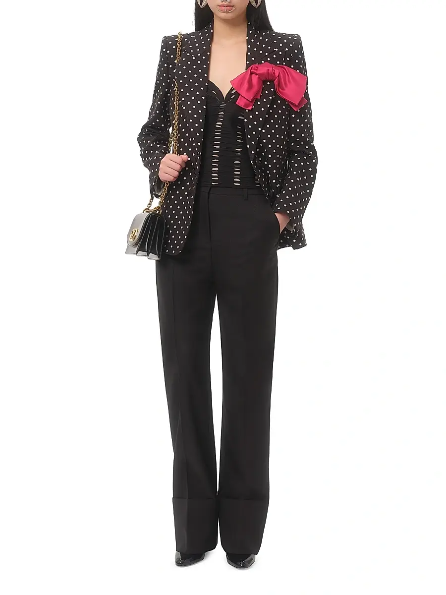 Valentino Women's Chiffon Top with Plusdepois Print - Black | Thumbnail 7 Valentino Women's Chiffon Top with Plusdepois Print - Black | Thumbnail 7