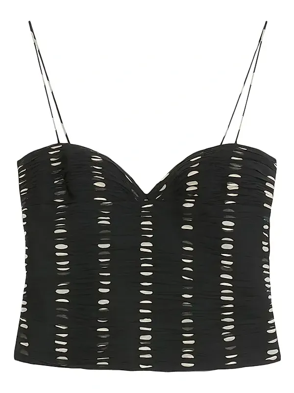Women's Chiffon Top with Plusdepois Print - Black Women's Chiffon Top with Plusdepois Print - Black