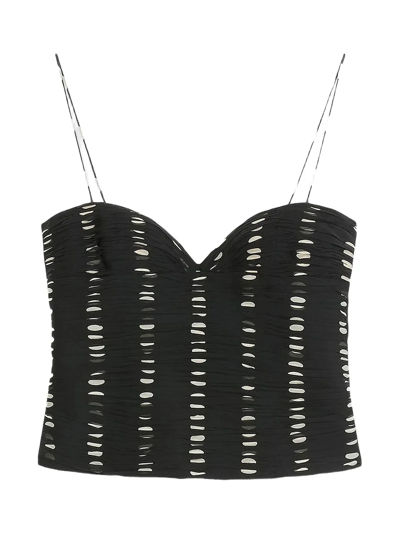 Valentino Women's Chiffon Top with Plusdepois Print - Black