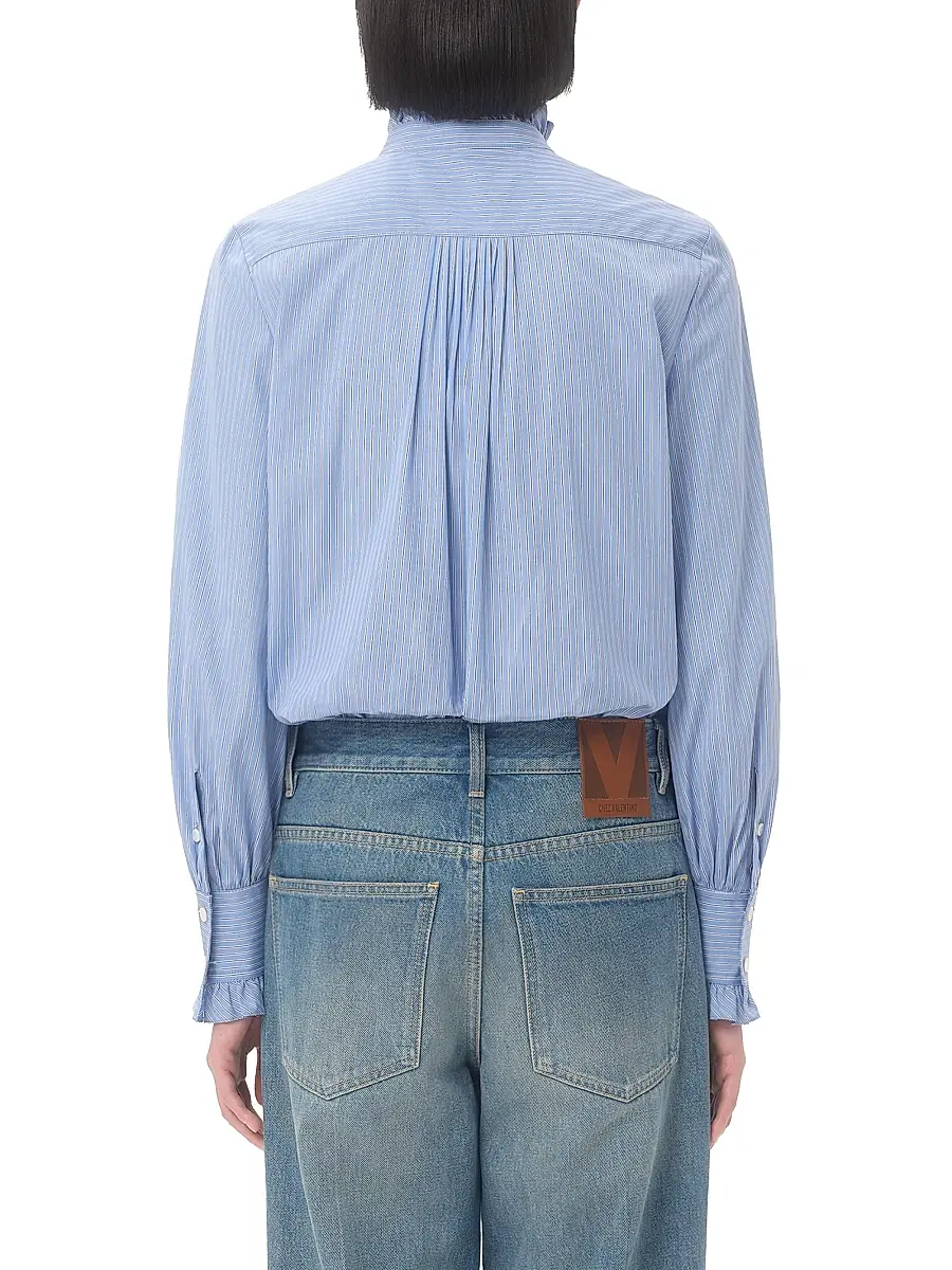 Valentino Women's Classic Stripe Popeline Shirt | Thumbnail 4