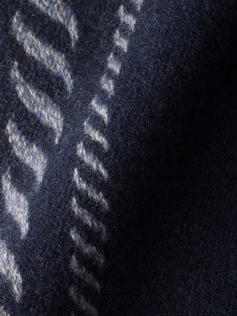 Prada Men's Wool and Cashmere Scarf - Blue | Thumbnail 4 Prada Men's Wool and Cashmere Scarf - Blue | Thumbnail 4