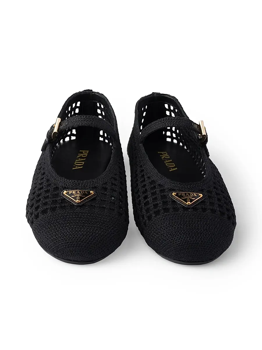 Prada Women's Crochet Ballerinas - Gold | Thumbnail 16 Prada Women's Crochet Ballerinas - Gold | Thumbnail 16