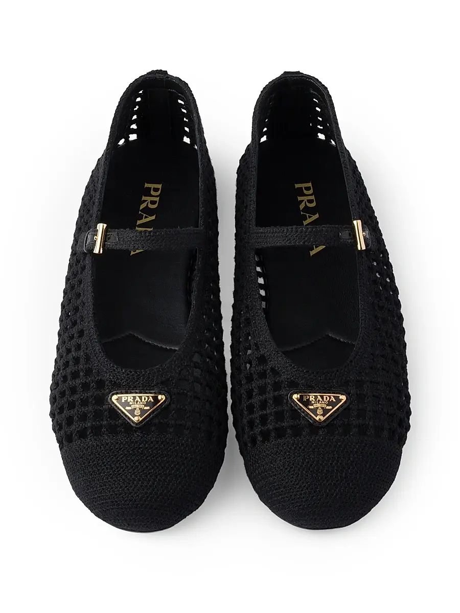 Prada Women's Crochet Ballerinas - Gold | Thumbnail 17 Prada Women's Crochet Ballerinas - Gold | Thumbnail 17