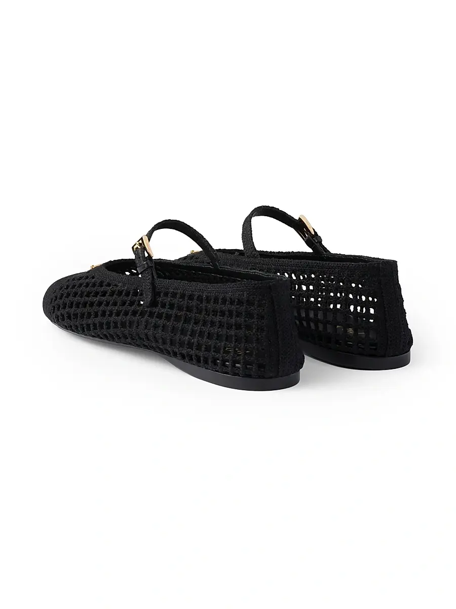 Prada Women's Crochet Ballerinas - Gold | Thumbnail 18 Prada Women's Crochet Ballerinas - Gold | Thumbnail 18