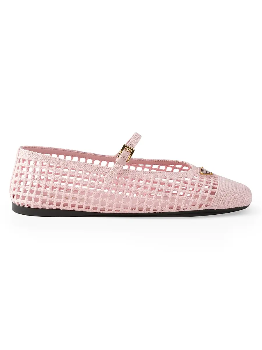 Prada Women's Crochet Ballerinas - Gold | Thumbnail 10 Prada Women's Crochet Ballerinas - Gold | Thumbnail 10