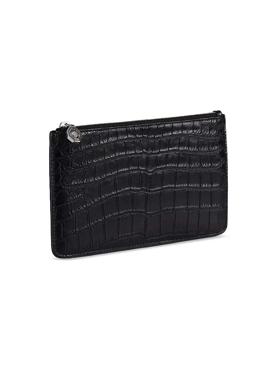 Stefano Ricci Men's Croc Coin Wallet - Black | Thumbnail 2