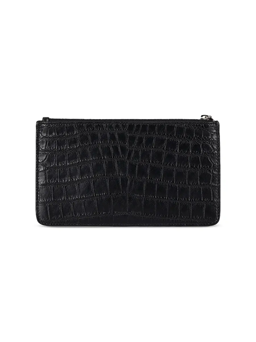 Stefano Ricci Men's Croc Coin Wallet - Black | Thumbnail 3