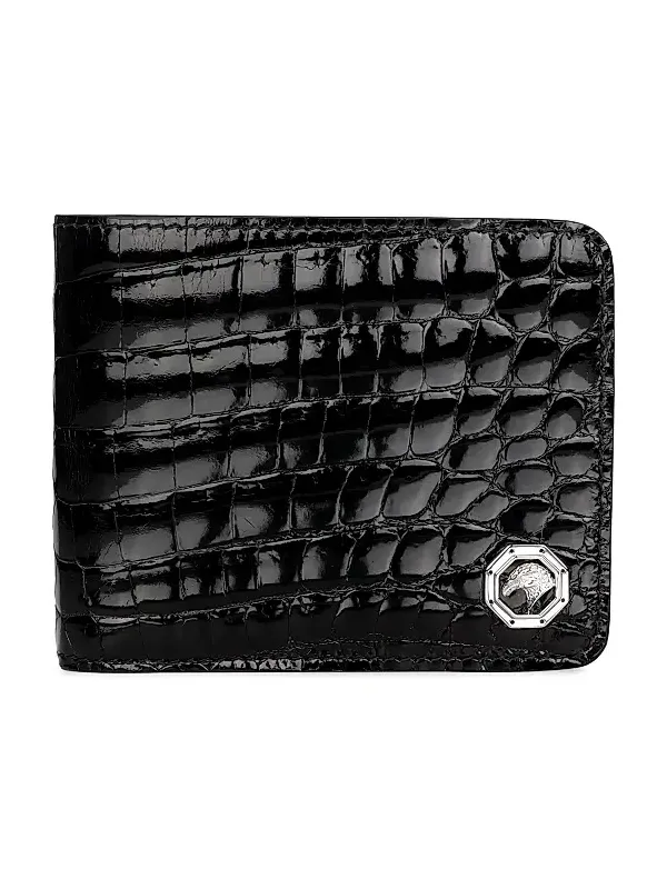Men's Bifold Croc Gloss Wallet Men's Bifold Croc Gloss Wallet