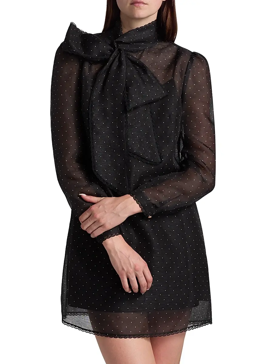 Zimmermann Women's Dream Polka Dot Tieneck Minidress | Thumbnail 3 Zimmermann Women's Dream Polka Dot Tieneck Minidress | Thumbnail 3