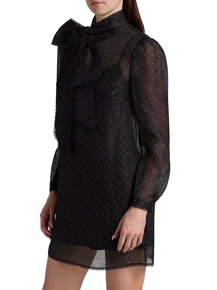 Zimmermann Women's Dream Polka Dot Tieneck Minidress | Thumbnail 4 Zimmermann Women's Dream Polka Dot Tieneck Minidress | Thumbnail 4