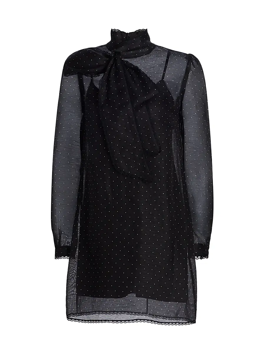 Zimmermann Women's Dream Polka Dot Tieneck Minidress