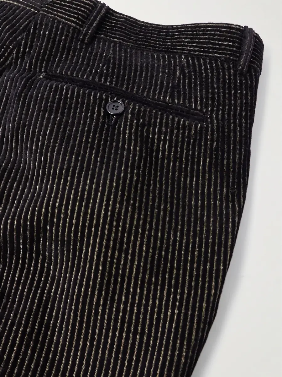 Tom Ford Dyllan Slim-Fit Tapered Striped Cotton-Blend Velvet Tuxedo Trousers - Men | Thumbnail 5 Tom Ford Dyllan Slim-Fit Tapered Striped Cotton-Blend Velvet Tuxedo Trousers - Men | Thumbnail 5