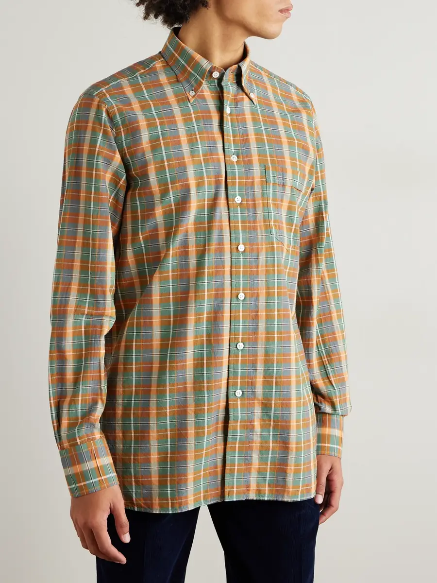 Drake's Button-Down Collar Checked Cotton-Madras Shirt - Men | Thumbnail 3 Drake's Button-Down Collar Checked Cotton-Madras Shirt - Men | Thumbnail 3