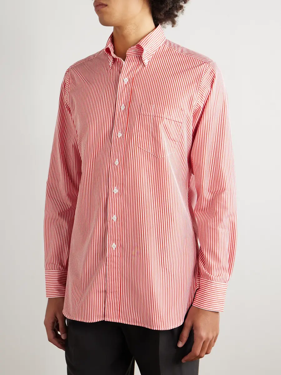 Drake's Slim-Fit Button-Down Collar Striped Cotton-Poplin Shirt - Men | Thumbnail 3 Drake's Slim-Fit Button-Down Collar Striped Cotton-Poplin Shirt - Men | Thumbnail 3