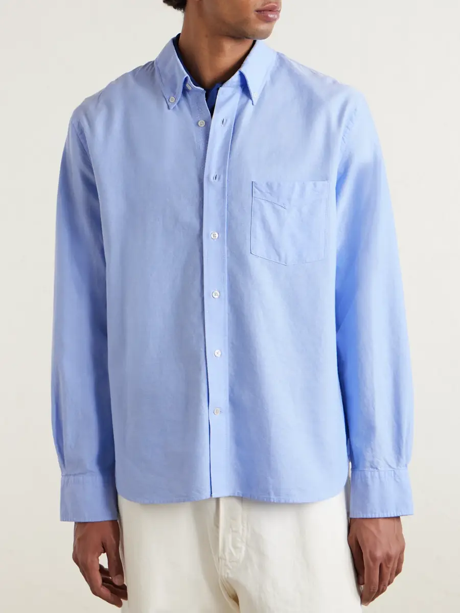 OFFICINE GÉNÉRALE Button-Down Collar Cotton Oxford Shirt - Men | Thumbnail 3 OFFICINE GÉNÉRALE Button-Down Collar Cotton Oxford Shirt - Men | Thumbnail 3