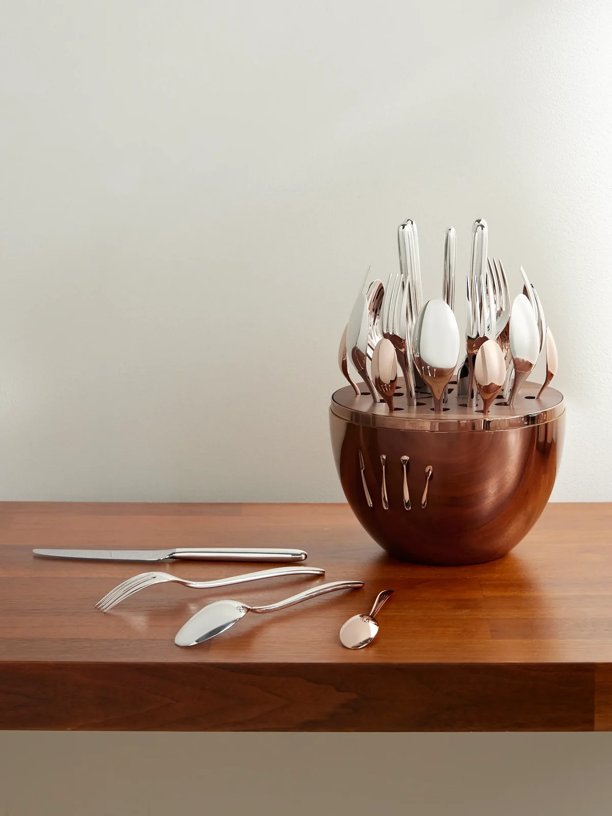 Christofle Mood Precious Set of 24 Rose Gold-Tone and Stainless Steel Cutlery - Men
