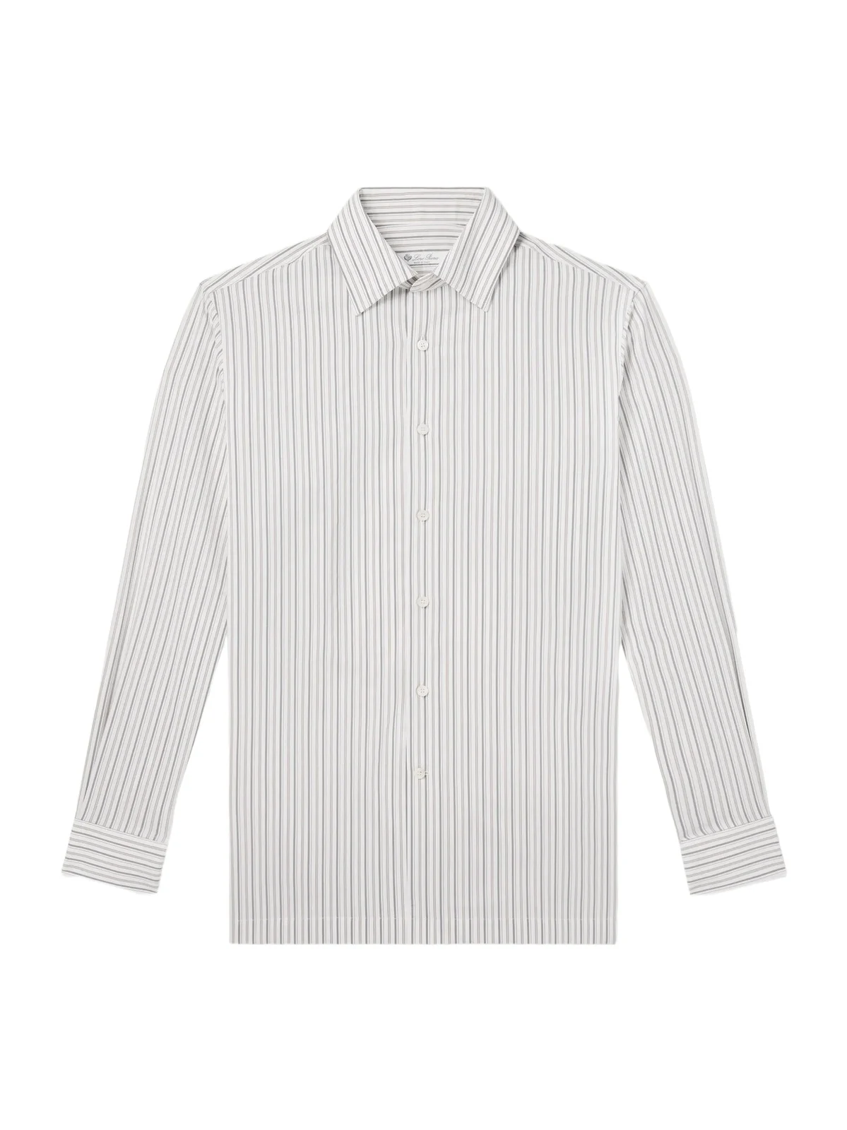 Striped Cotton and Silk-Blend Shirt - Men Striped Cotton and Silk-Blend Shirt - Men