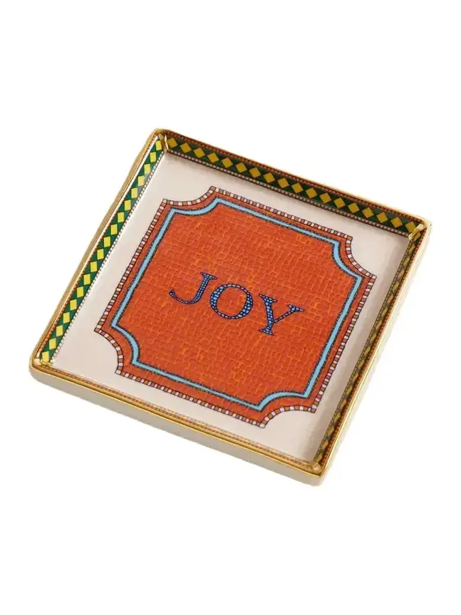 La DoubleJ Mini Gold-plated Porcelain Tray