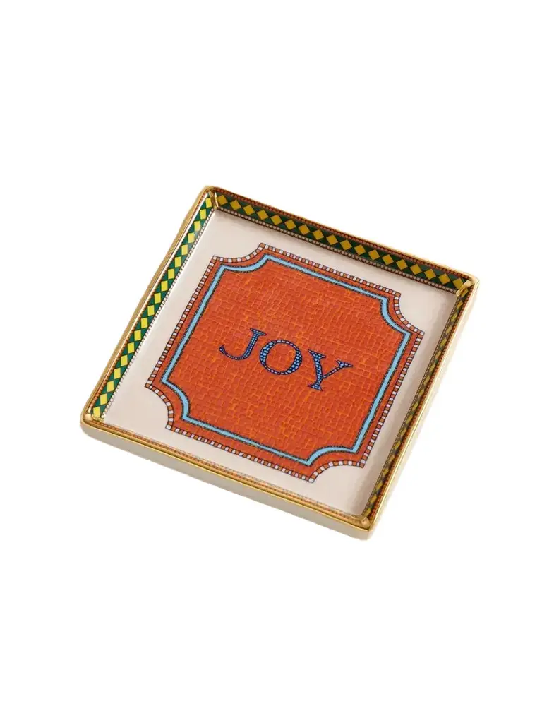 La DoubleJ Mini Gold-plated Porcelain Tray