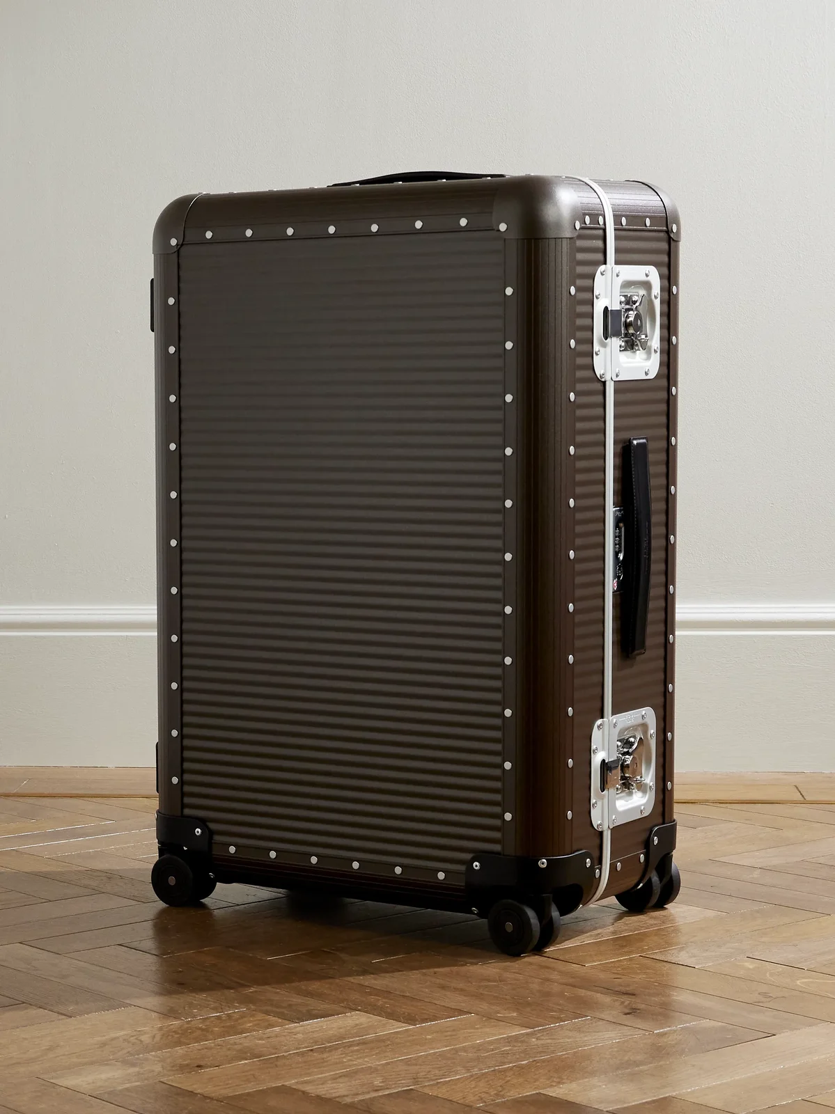 FPM Milano Bank Spinner 76cm Leather-Trimmed Polycarbonate and Aluminium Suitcase - Men