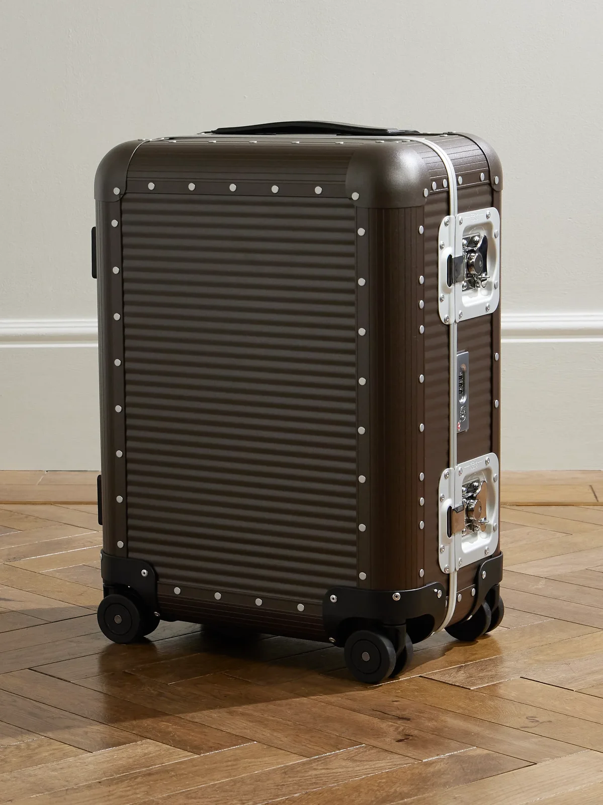 FPM Milano Bank Spinner 55cm Rubber-Trimmed Aluminum Suitcase - Men