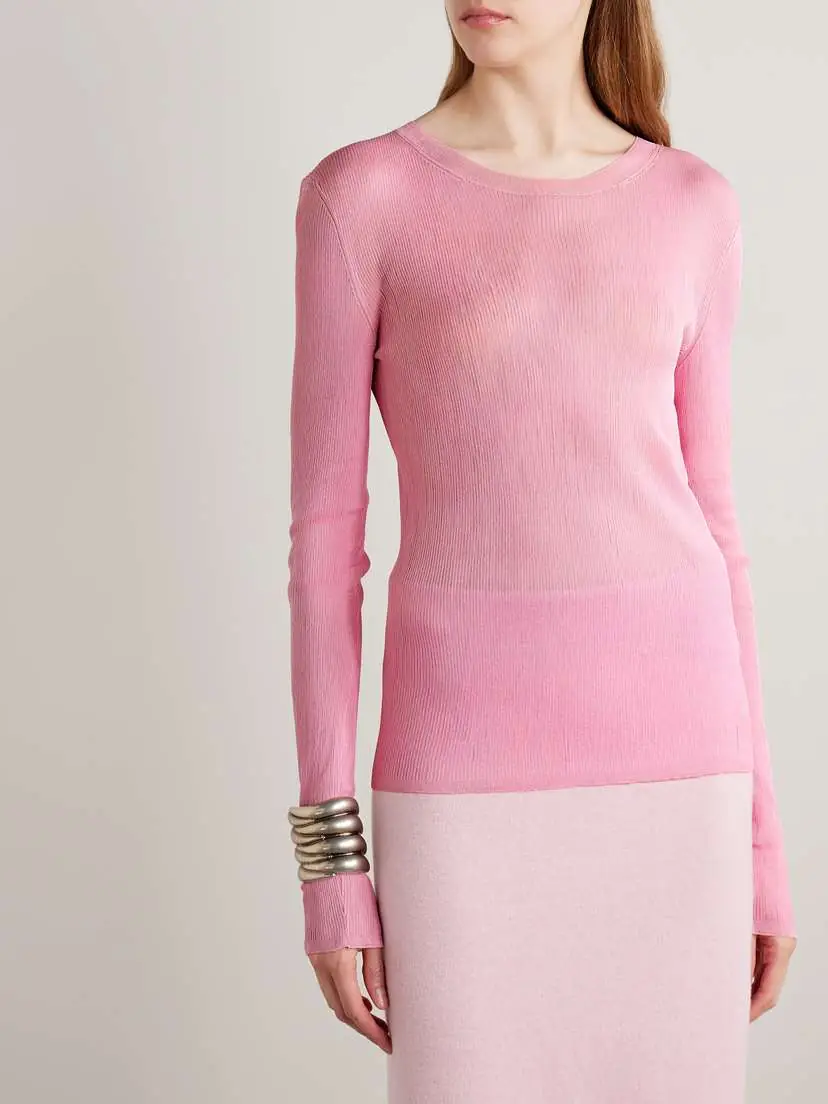 Khaite Mosi Ribbed Silk Top | Thumbnail 3 Khaite Mosi Ribbed Silk Top | Thumbnail 3