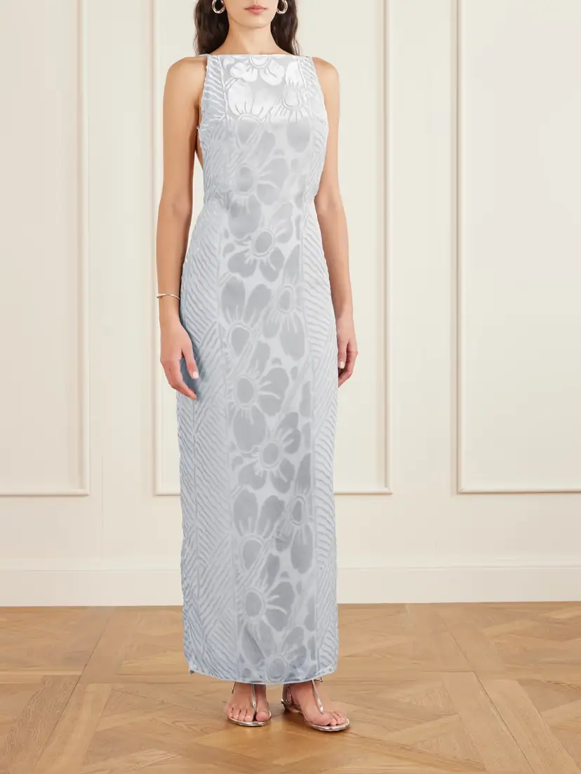 SIR. Ventura Open-back Floral Devoré-velvet Gown | Thumbnail 2