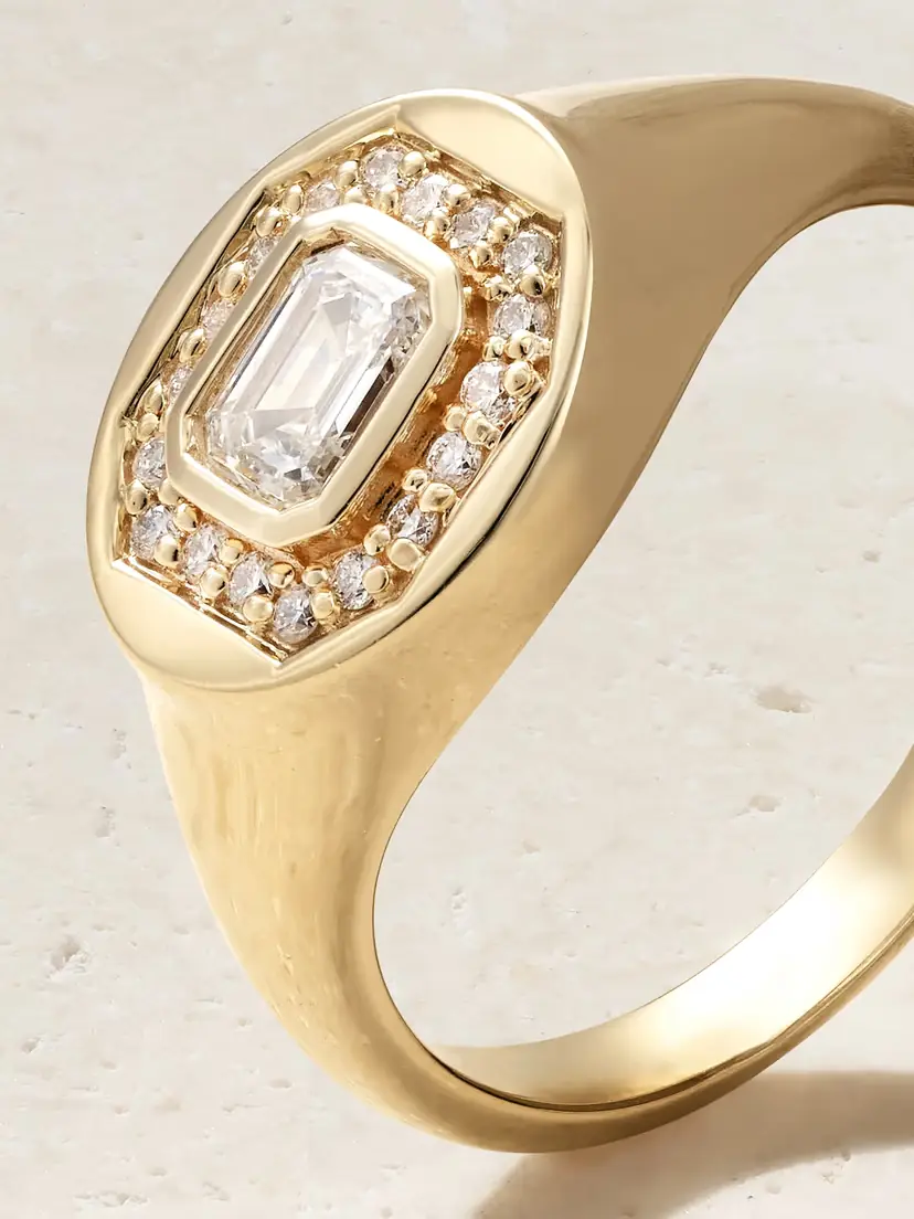 STONE AND STRAND The Essential Splurge 14-karat Gold Diamond Pinky Ring | Thumbnail 4