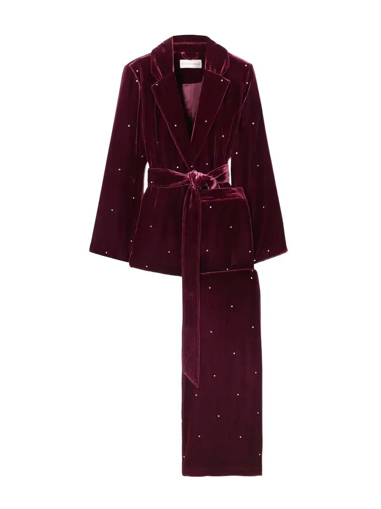 Olivia von Halle Jagger Crystal-embellished Velvet Pajama Set | Image 1 Olivia von Halle Jagger Crystal-embellished Velvet Pajama Set | Image 1
